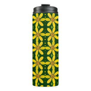 Vibrant Yellow Flower Seamless Pattern  Thermal Tumbler