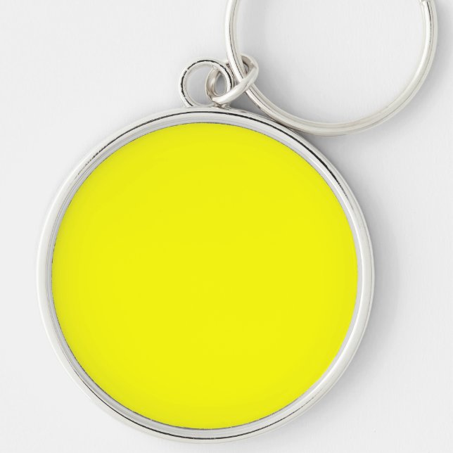 Vibrant Yellow Fluo Delight Ready to Customise Key Ring (Front)