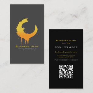 Vibrant Yellow Gradient Swirl Customizable  Business Card