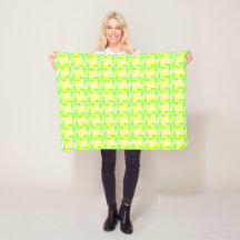Vibrant Yellow & Green Geometric Cross Pattern