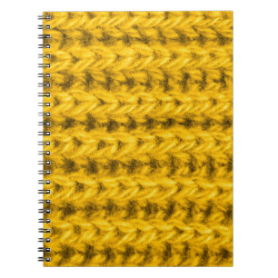 Vibrant Yellow Knitted Wool Texture Notebook