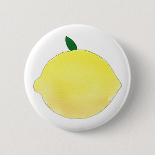 Vibrant Yellow Lemon Illustration 6 Cm Round Badge