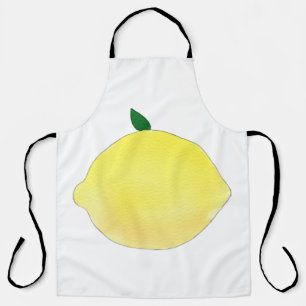 Vibrant Yellow Lemon Illustration Apron