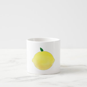 Vibrant Yellow Lemon Illustration Espresso Cup