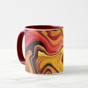 Vibrant Yellow, orange and Red Abstract Flow  Mug