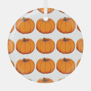 Vibrant yellow pumpkin pattern illustration. glass tree decoration