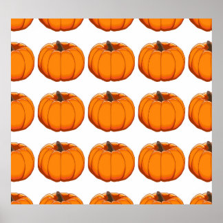 Vibrant yellow pumpkin pattern illustration. poster