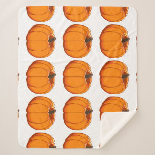Vibrant yellow pumpkin pattern illustration. sherpa blanket