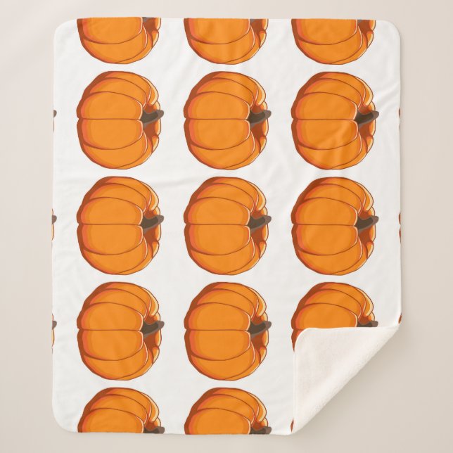 Vibrant yellow pumpkin pattern illustration. sherpa blanket (Front)