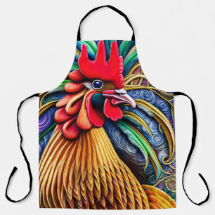Vibrant Yellow Rooster Apron