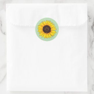 Vibrant Yellow Sunflower Bloom Classic Round Sticker