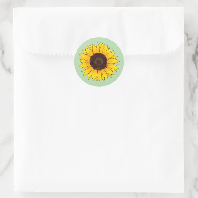 Vibrant Yellow Sunflower Bloom Classic Round Sticker (Bag)