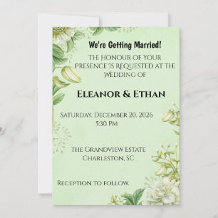 Vibrant Yellow Tulip & Ranunculus Formal Wedding I Save The Date