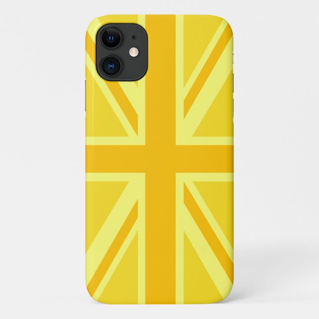 Vibrant Yellow Union Jack Case-Mate iPhone Case (Back)