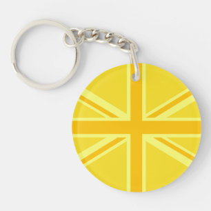 Vibrant Yellow Union Jack Key Ring