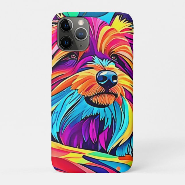 Vibrant Yorkie Pop Art Case-Mate iPhone Case (Back)