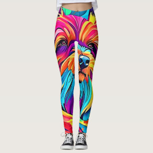 Vibrant Yorkie Pop Art Leggings
