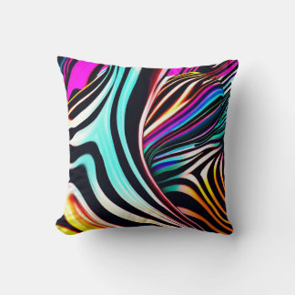 Vibrant Zebra Print Cushion
