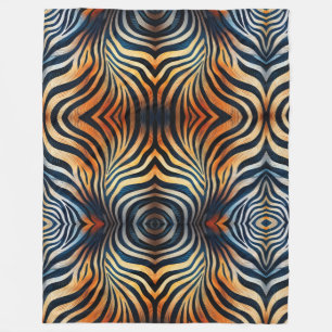 Vibrant Zebra Print Fleece Blanket