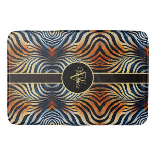 Vibrant Zebra Stripes Personalised Bath Mat