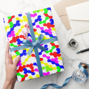 Vibrant Zigzag Dot Pattern Wrapping Paper