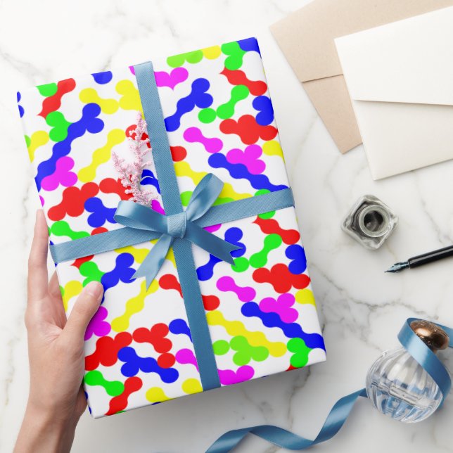  Vibrant Zigzag Dot Pattern Wrapping Paper (Gifting)