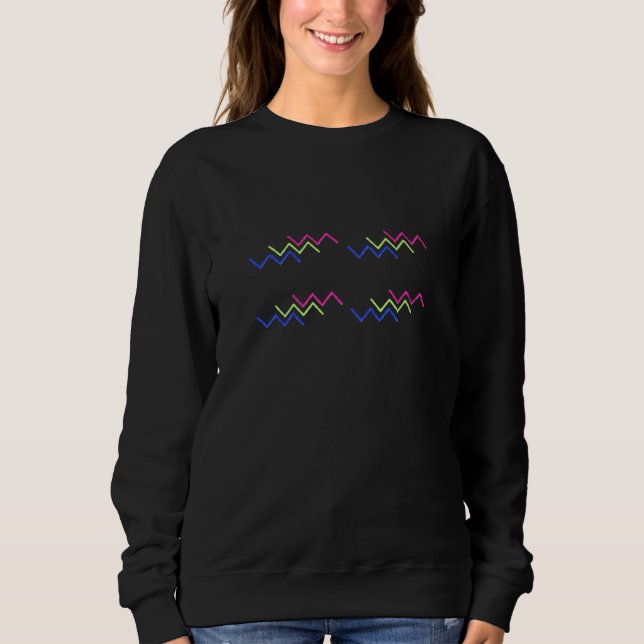Vibrant Zigzag Energy Pattern T-Shirt Sweatshirt (Front)