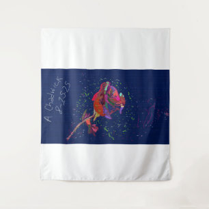 Vibrantly Colored Floral Tapestry