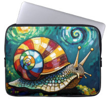 Vibrantly Colorful Impasto Whimsical Snail