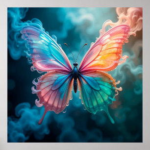 Vibrantly Coloured Butterfly with Ethereal Wings Poster