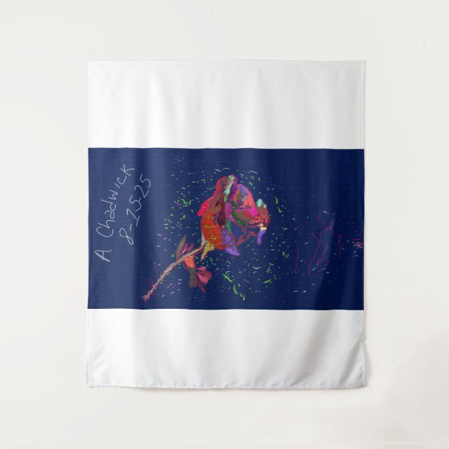 Vibrantly Coloured Floral Tapestry (Front)