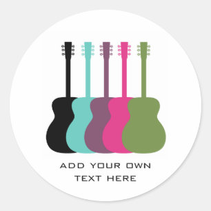 Vibrantly Coloured Guitars Stickers