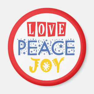 Vibrants Colour and Words: Love Peace Joy Magnet