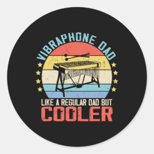 Vibraphone Player Dad Funny Vibraphonist Music Mus Classic Round Sticker