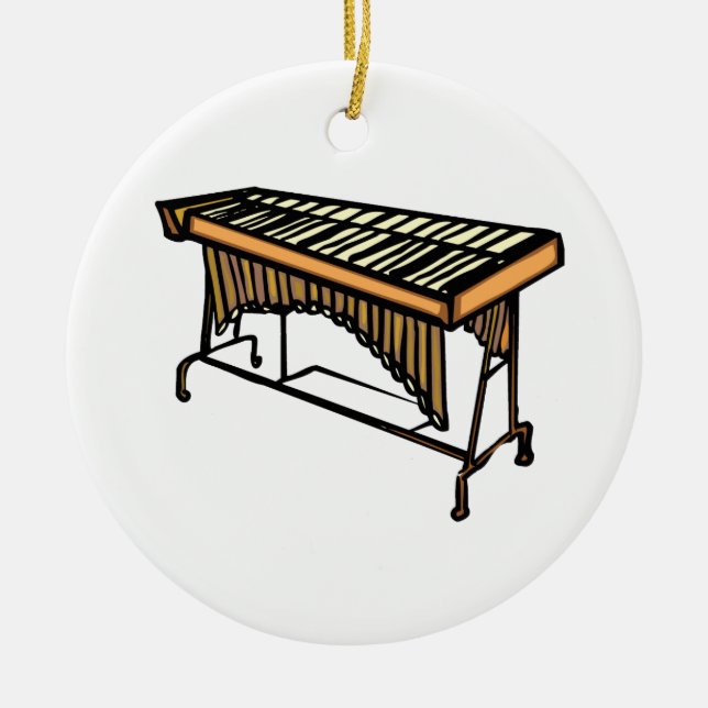 vibraphone simple instrument design.png ceramic tree decoration (Front)
