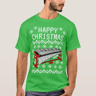 Vibraphone Ugly Christmas Vibraphonist Musician Xm T-Shirt