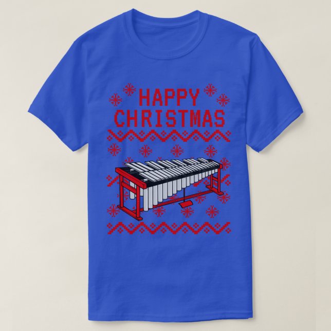 Vibraphone Ugly Christmas Vibraphonist Percussioni T-Shirt (Design Front)