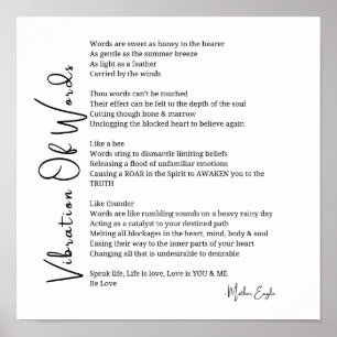 Vibration of words awakening poem poster wall art 