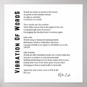 Vibration of words awakening poem poster wall art 