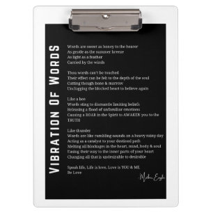 Vibration of words awakening poem poster wall art clipboard
