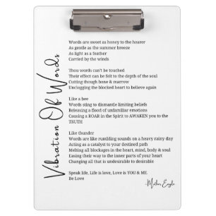 Vibration of words awakening poem poster wall art  clipboard