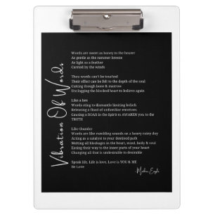 Vibration of words awakening poem poster wall art clipboard