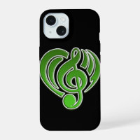 Vibrations Musical Love Green Heart Music Note DJ