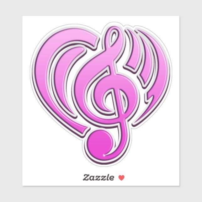 Vibrations Musical Love Pink Heart Music Note DJ (Sheet)