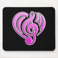 Vibrations Musical Love Pink Heart Music Note DJ