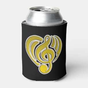 Vibrations Musical Love Yellow Heart Music Note DJ Can Cooler