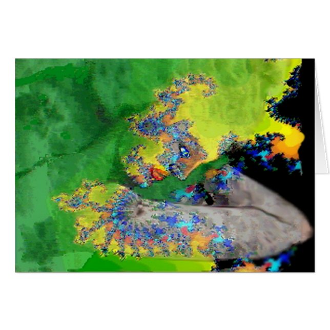 VIBRATIONS OF MATTER,FRACTAL WOMAN IN GREEN YELLOW (Front Horizontal)