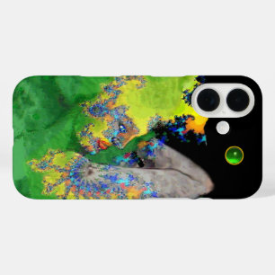 VIBRATIONS OF MATTER Green Fractal Woman iPhone 16 Case