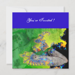 VIBRATIONS OF MATTER ,  green yellow black blue Invitation