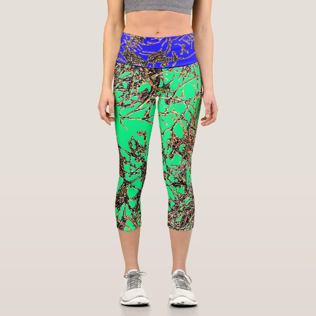 VIBRATIOUS capris in MINT/BLUE (Front)